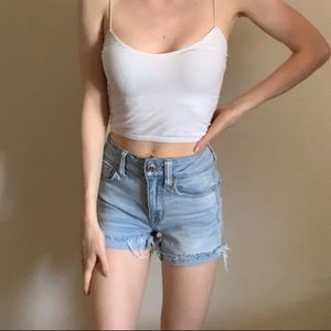 American Eagle Light Wash Denim Cutoff Shorts